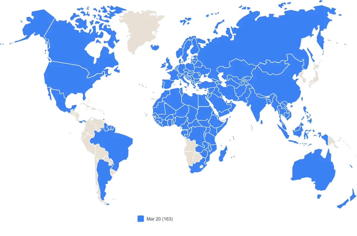 Map showing Eid al-Fitr date variation by country